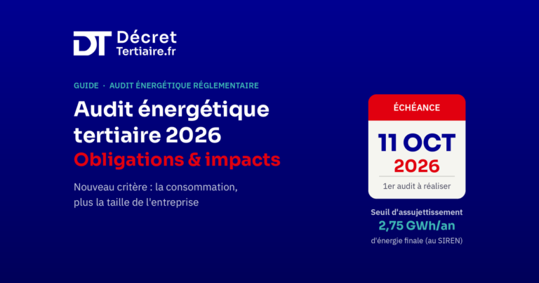 Audit énergétique tertiaire 2026 : obligations et impacts