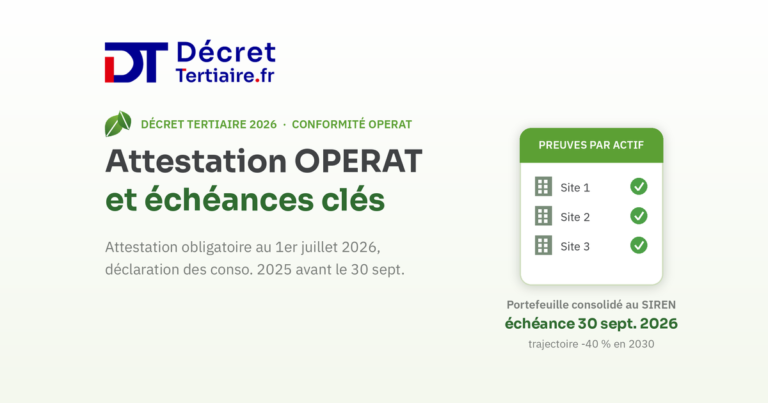 Décret tertiaire 2026 : attestation OPERAT et échéances clés