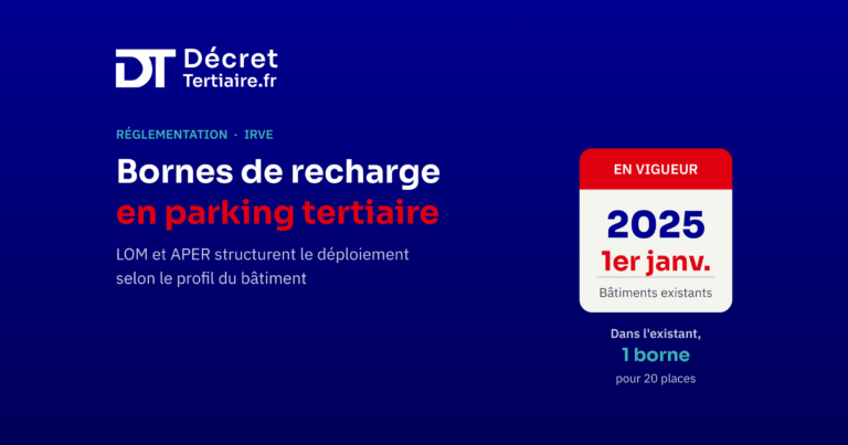 Bornes de recharge en parking tertiaire, le point 2026